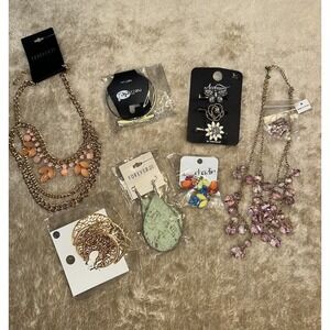New Misc Costume Jewelry lot Forever 21 Rue 21 Necklace ear rings baretts